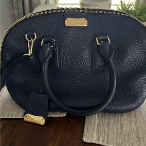 Burberry dark blue leather cross body bag
